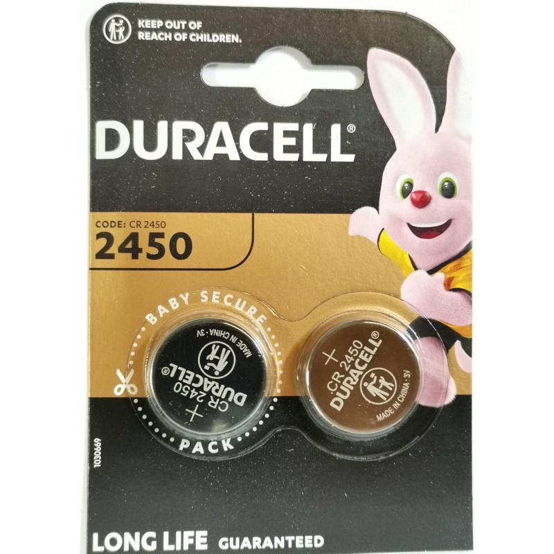 DURACELL Lot de 2 Piles Bouton Lithium Electronics, CR2450, 3 Volt 2 Unité (Lot de 2)