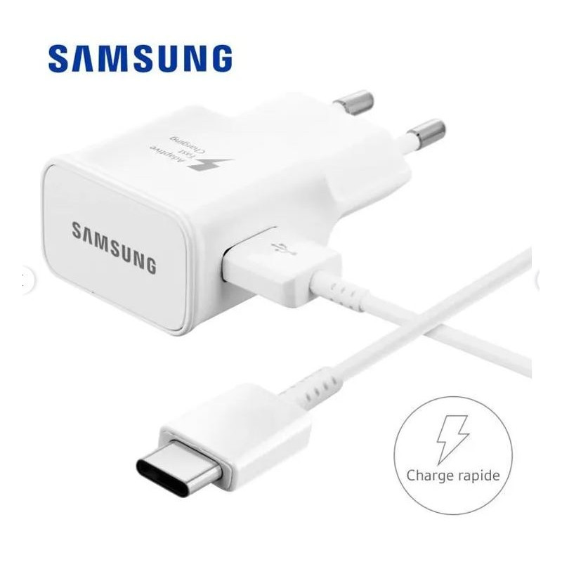 Chargeur - SAMSUNG - EP-TA20EWE - Rapide - USB Type C - Blanc - 1 m