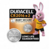 DURACELL 2016 Piles Boutons au lithium 3V (lot de 2) - Longue durée garantie - Technologie sécurité enfant - Pour clés électroni