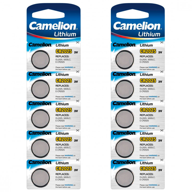 Camelion 10x Lithium Bouton Pile 3V DL2025 / 5003LC CR2025