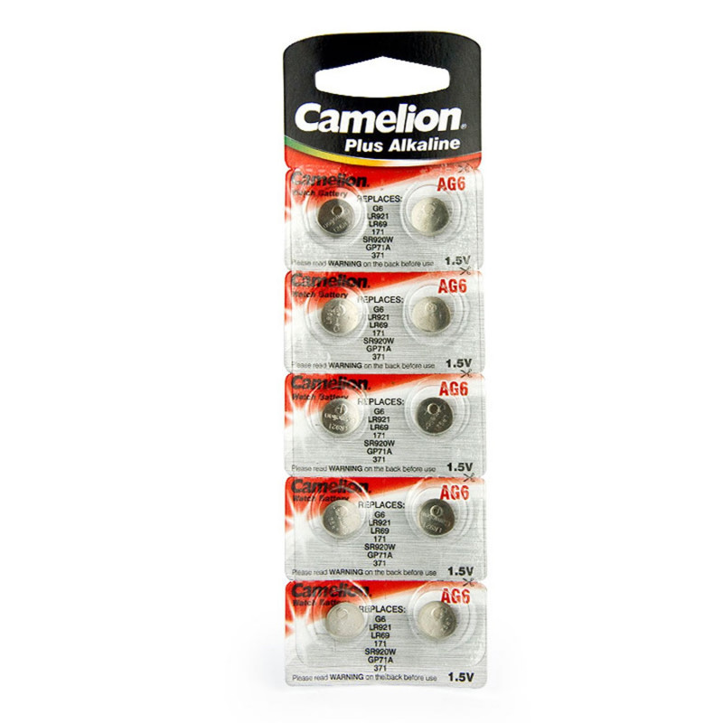 10 Camelion AG6 / LR69 / 171 / 371 / LR921 pile bouton longue durée de vie (date d'expiration marqué)