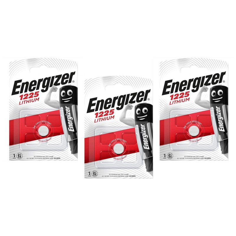 ENERGIZER Lot de 3 Blisters de 1 Pile Lithium CR 1225