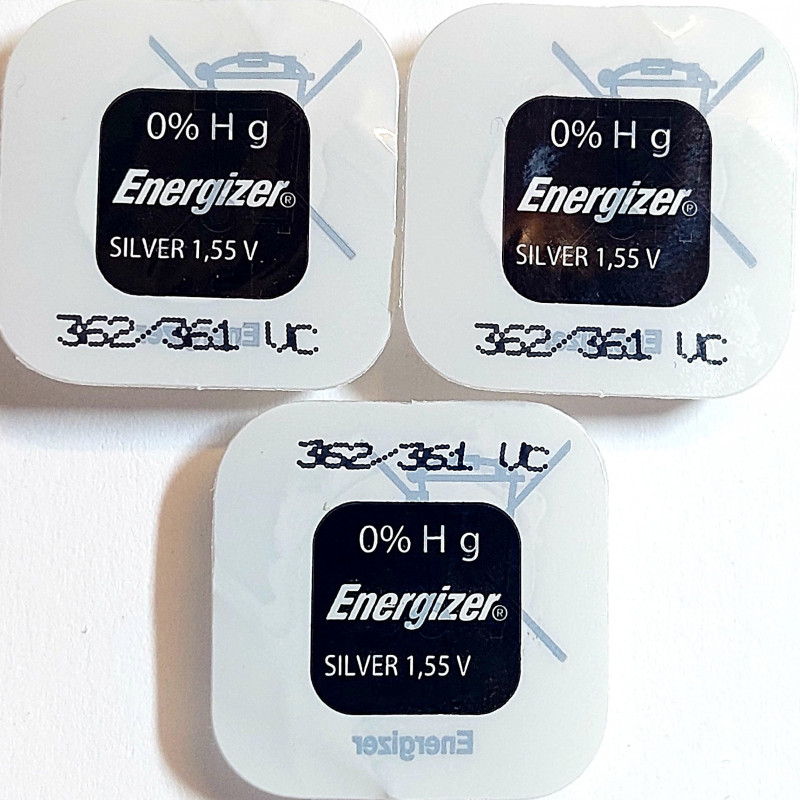 ENERGIZER Lot de 3 Blisters de 1 Pile montres Oxyde d'Argent 362/361