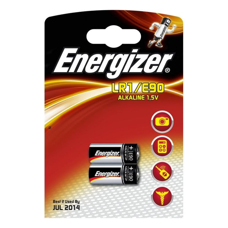 Energizer Lot de 2 piles alcalines LR1/E90 1,5 V