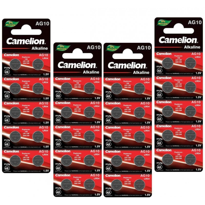 LOT en Paquet 40 Piles Bouton alcaline LR1130 AG10 Liseuses, Montres, calculatrices, caméras, pointeurs sans Mercure