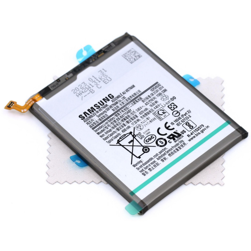 Batterie pour d'origine Samsung EB-BA715ABY pour Samsung Galaxy A71 (A715F) avec Chiffon de Nettoyage d'écran mungoo multicolore