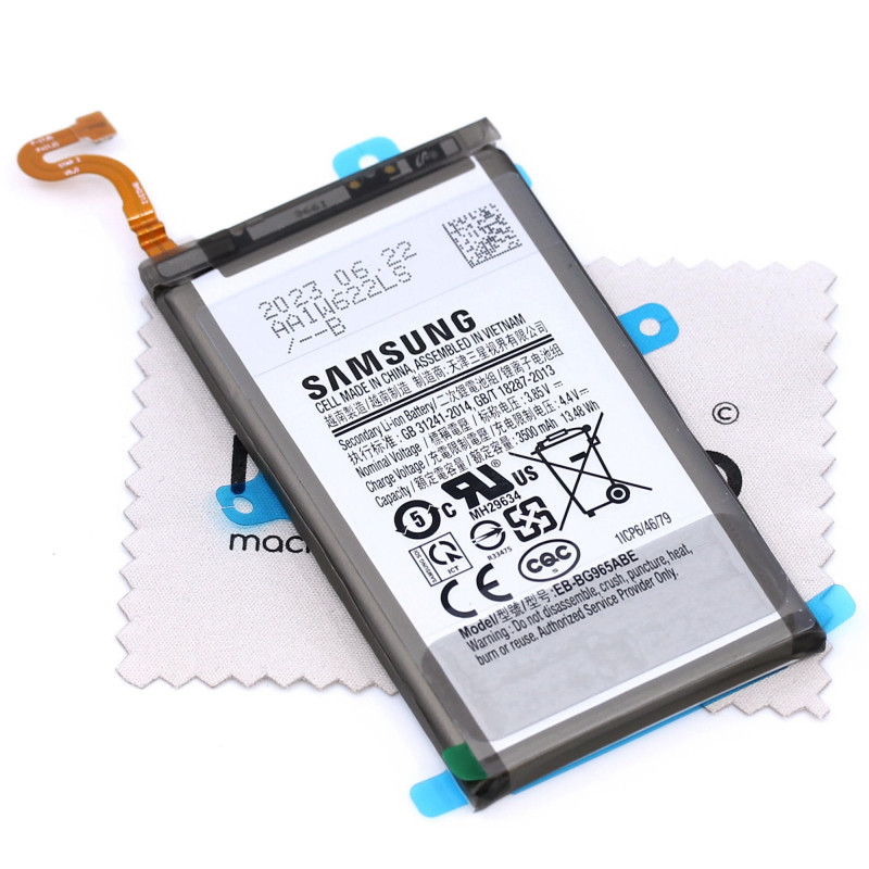Batterie pour d'origine Samsung EB-BG965ABE pour Samsung Galaxy S9 Plus (G965F) avec Mungoo Chiffon Ecran argenté