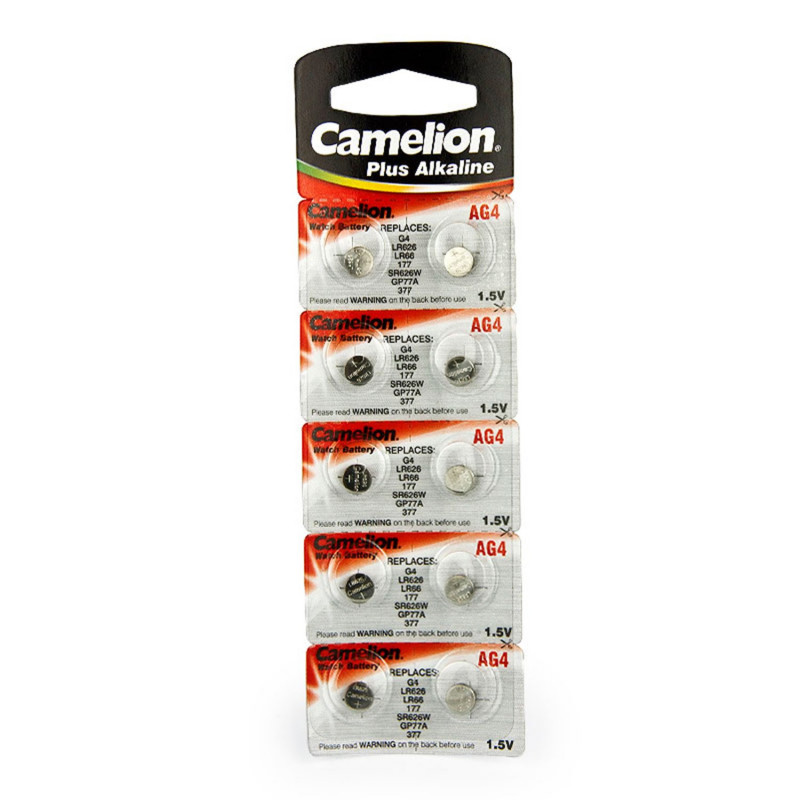 10 Camelion AG4 / LR66 / 177 / 377 / LR626 pile bouton longue durée de vie (date d'expiration marqué)