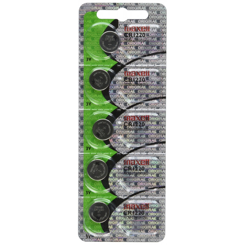Maxell CR1220 3V Lithium Coin Cell Watch Batteries (5-Pack) by Maxell (English Manual)