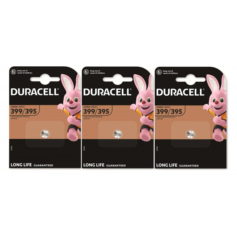 3 x Duracell 399/395 SR927 avec oxyde d'argent (3 ampoules de 1 batterie) 3 piles 3