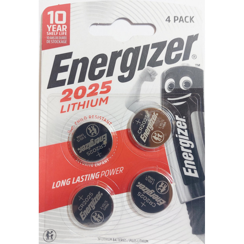 Energizer CR2025 Piles Bouton au Lithium 3 V Batterie – (Lot de 4) Vendu par Generous Relax Energizer CR2025 4 piles bouton au l