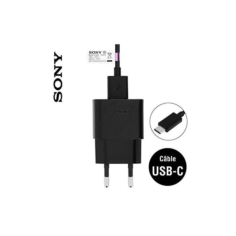 Originale Chargeur Sony + Cable UCB20 Type C pour Sony Xperia XZ Premium
