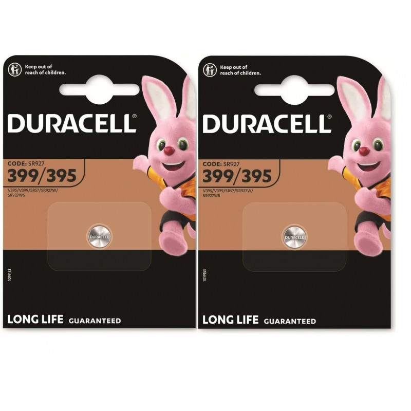2 x Duracell 399/395 SR927 avec oxyde d'argent (2 ampoules de 1 batterie) 2 piles 2