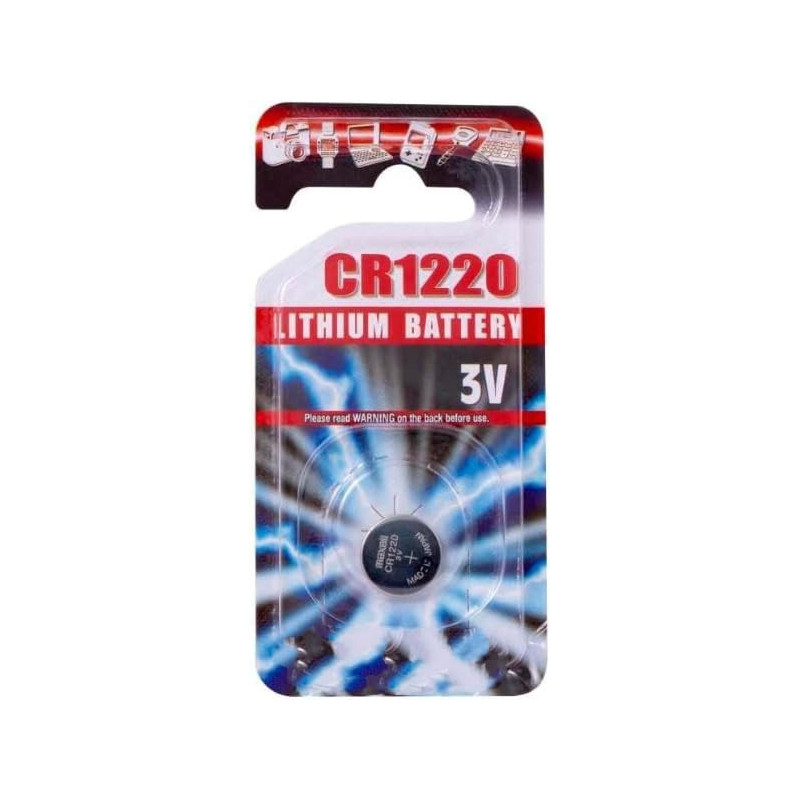 Pile Bouton au Lithium 3V CR1220 couleur