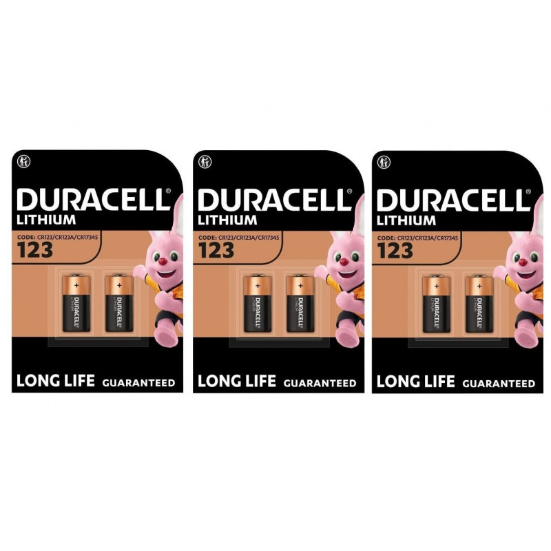 3x2 piles Duracell 123