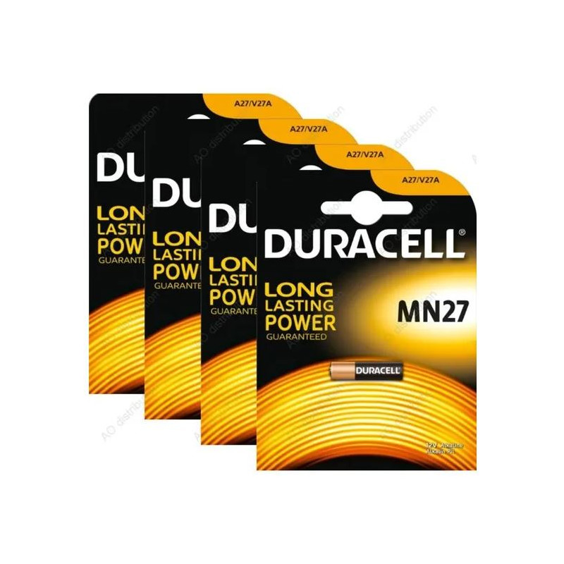 4 PILES MN27 A27 12V DURACELL ALCALINES