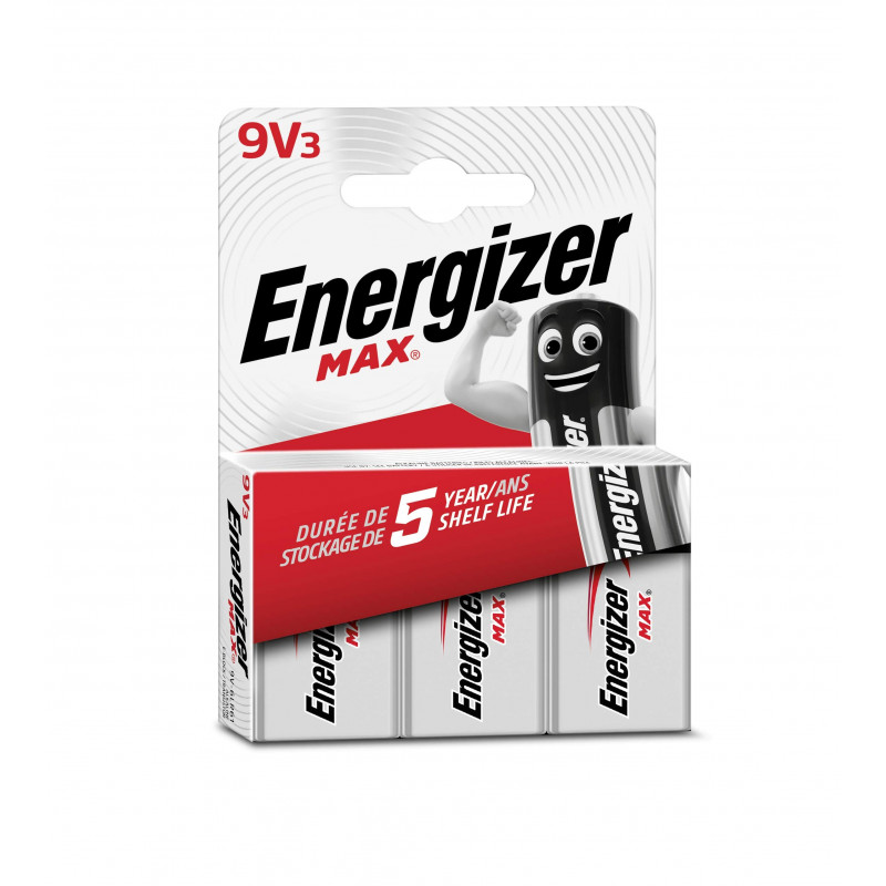 Energizer Pile 9V Lot de 3 Piles