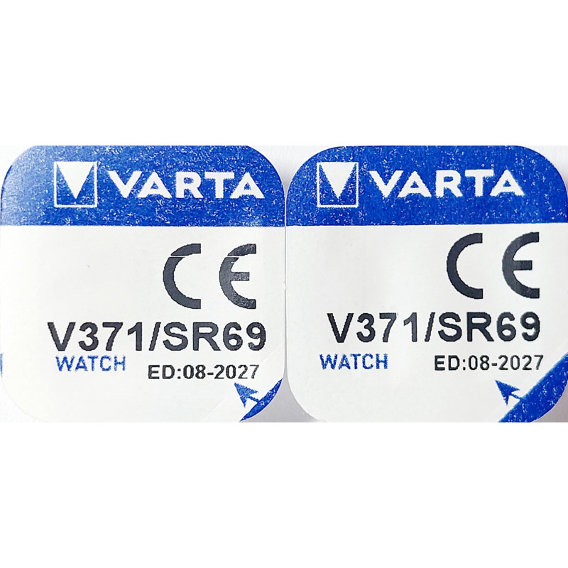 VARTA Lot de 2 piles oxyde argent pour montres, V371 (SR69) SR920SW 1,55 Volt