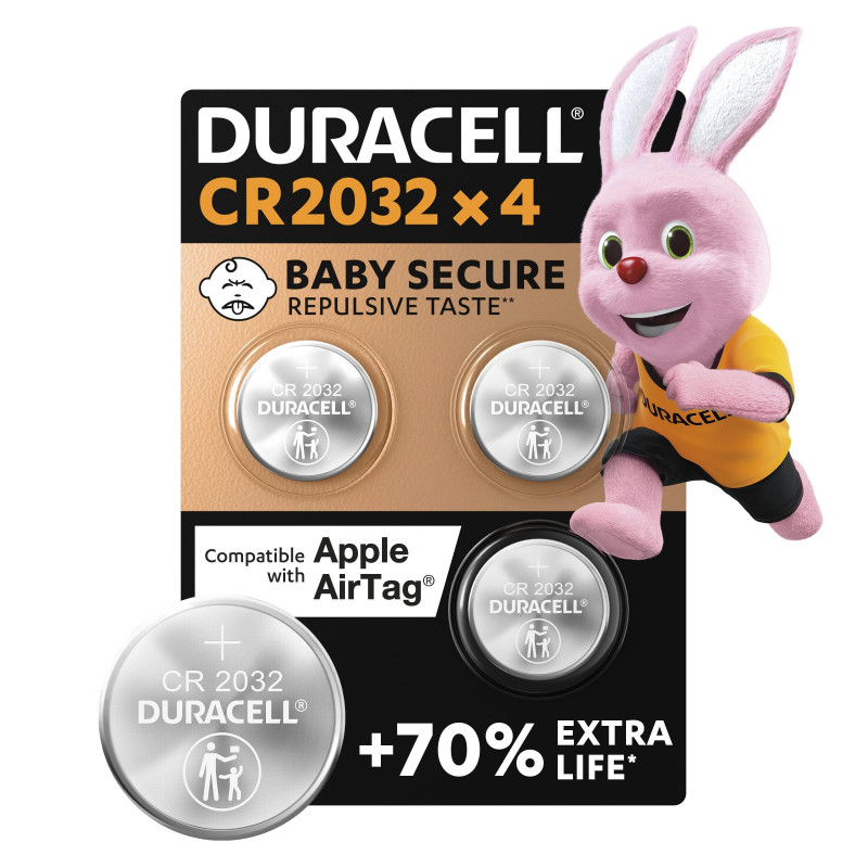 4 x Duracell Cr 2032 Lithium (1 blister de 4 batteries) 4 piles 4