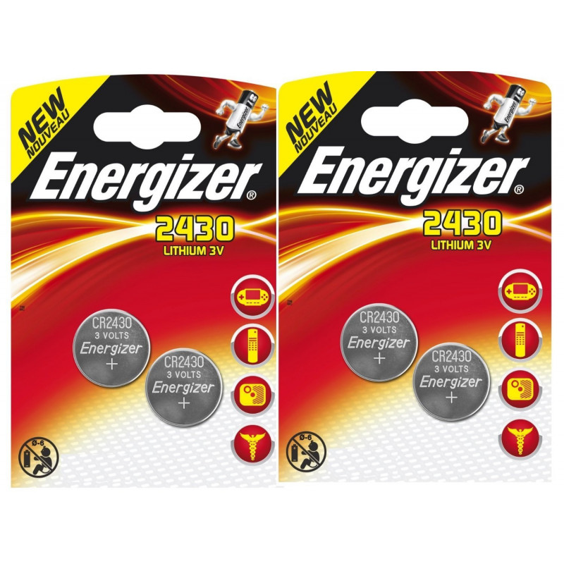 Lot DE 4 Piles Energizer CR2430-2 Blister DE 2 - Lithium 3V