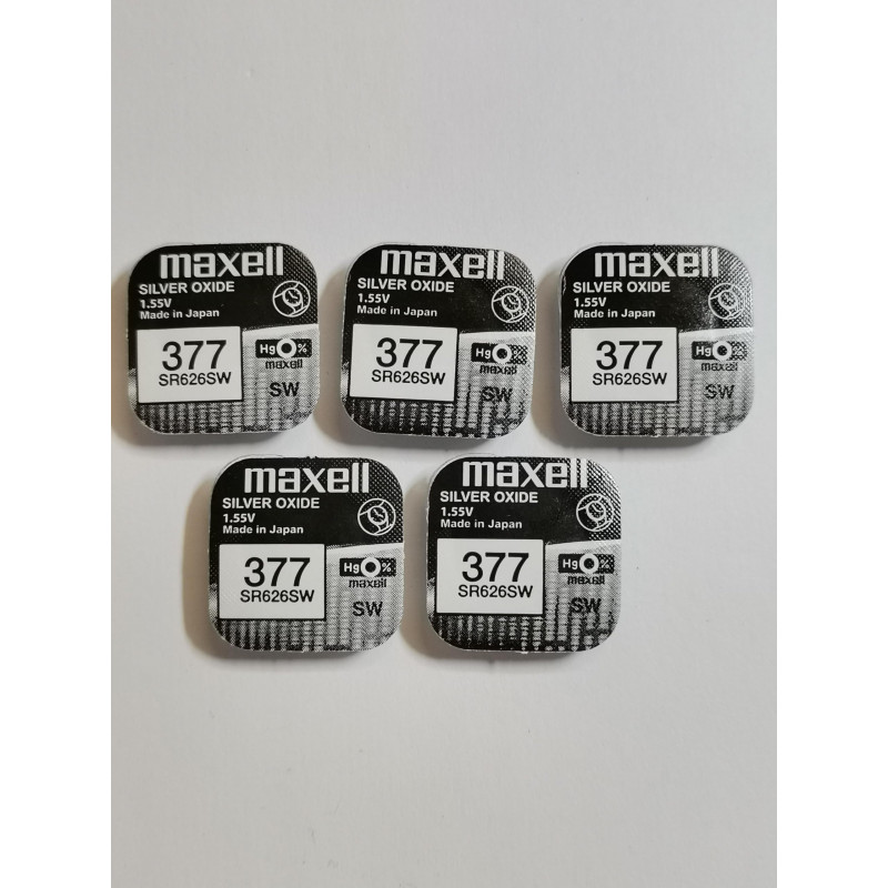 5 x Maxell SR626SW SR626 AG4 377 1.55v Watch Batteries by Maxell