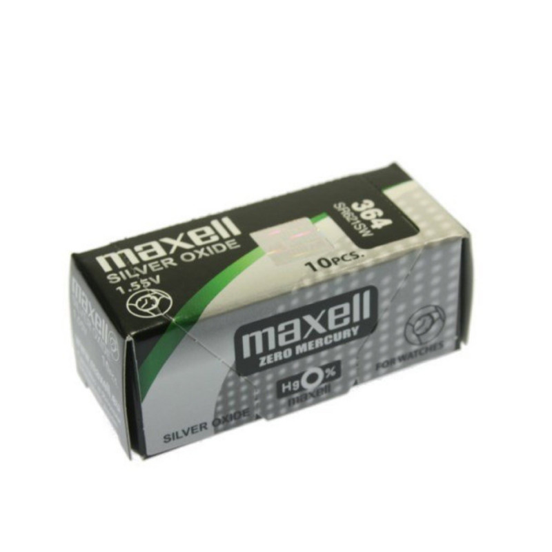 Maxell SR621SW-364 - Lot 10 piles de montre en oxyde d'argent 1,55 V