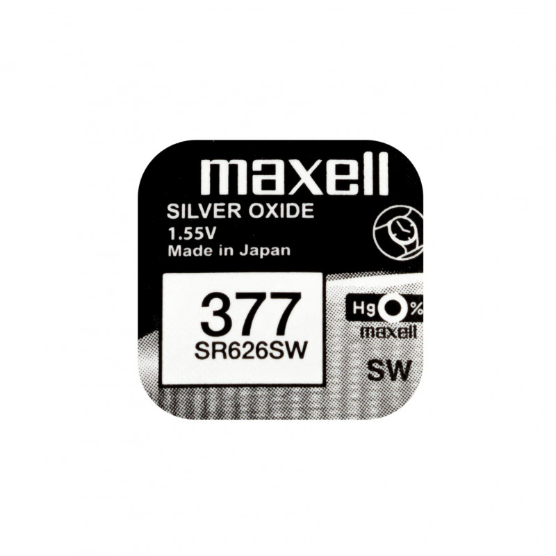 Maxell 1 pièce Batterie 377 SR626SW oxyde d'argent SR66 1.55V 