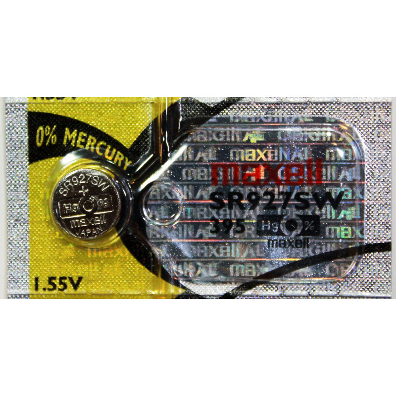 Maxell 395 SR927SW Lot de 2 Pile bouton Hg 0%-Fabriqué au Japon