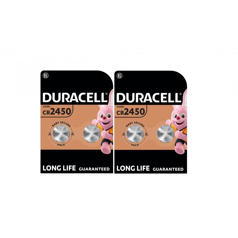 4 x Duracell Cr 2450 Lithium (2 ampoules de 2 batteries) 4 piles 4