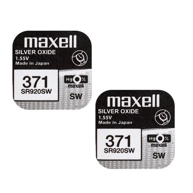 2 x Maxell 371 SR920SW 0% Mercure Oxyde d'argent Piles de Montre [Lot de 2]