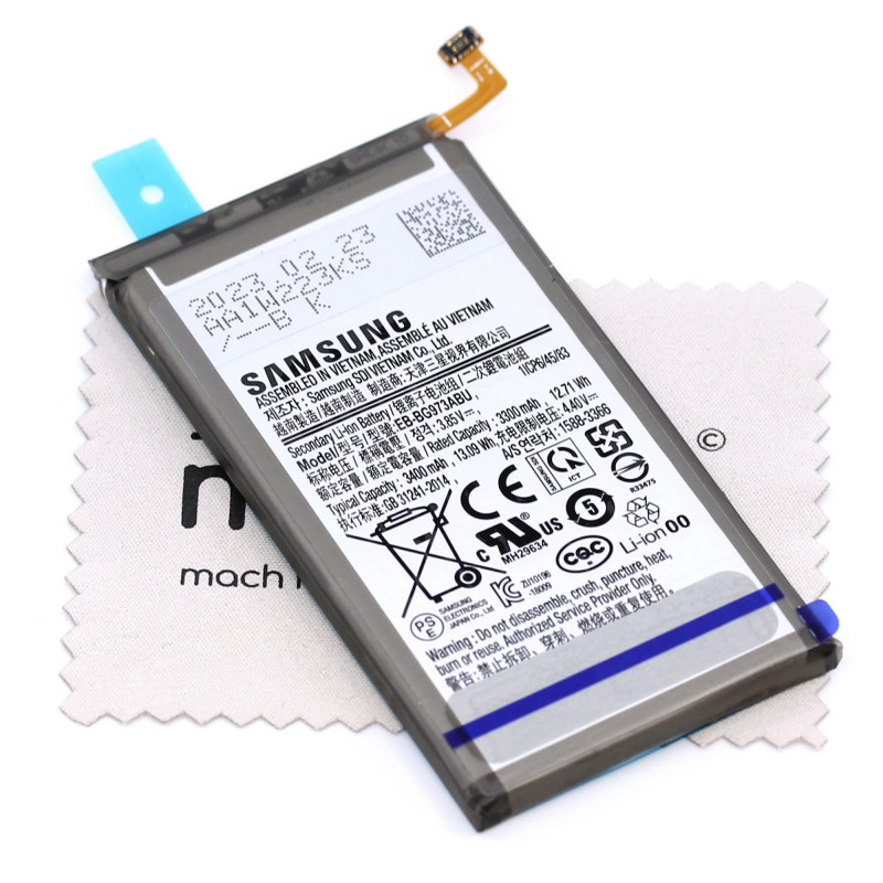 mungoo mach mal anders ... Batterie pour Samsung Galaxy S10 (G973F) pour Samsung Original EB-BG973ABU 3400mAh 3.85V avec Chiffon