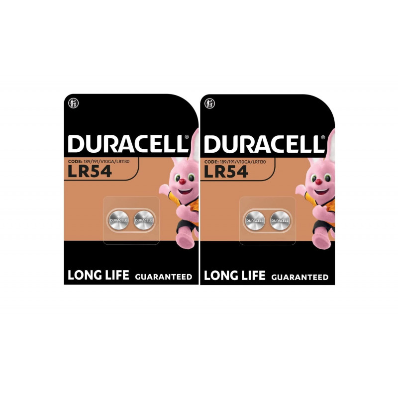 4 x Duracell LR54 LR1130 V10GA 189 191 (2 ampoules de 2 batteries) 4 piles 4