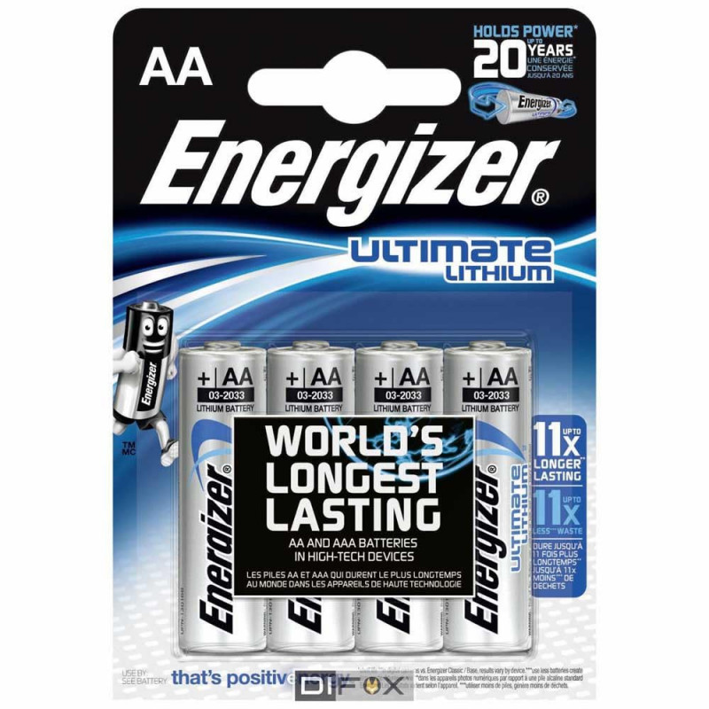 1x4 ENERGIZER Ultimate Lithium Mignon AA LR 6 1,5V assorted colours/4 Unité (Lot de 1)