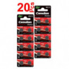 LOT en Paquet 20 Piles Bouton alcaline AG13 LR44/LR1154/1166A/A76/357/303, Montres, calculatrices, caméras, pointeurs sans Mercu