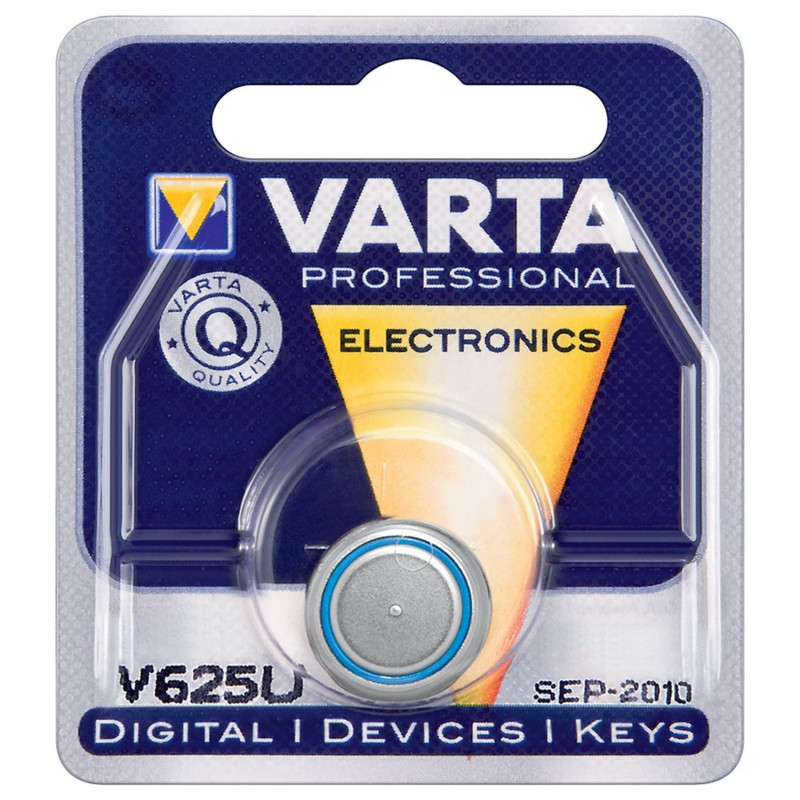 Varta - Pile alcaline Bouton V 625 U 1,5 V - Non Rechargeable - 200 mAh - Profondeur 15,5 - Largeur 15,5 mm - Largeur 6,2 mm