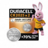 DURACELL 2025 Piles Boutons au lithium 3V (lot de 2) jusqu’à +70 % de longévité - Technologie Sécurité Enfant - Pour clés électr