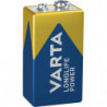 VARTA Piles Pile Bloc 9V, lot de 1, Longlife Power, Alcaline, pour détecteurs d'incendie, détecteurs de fumée, microphones 1 Uni