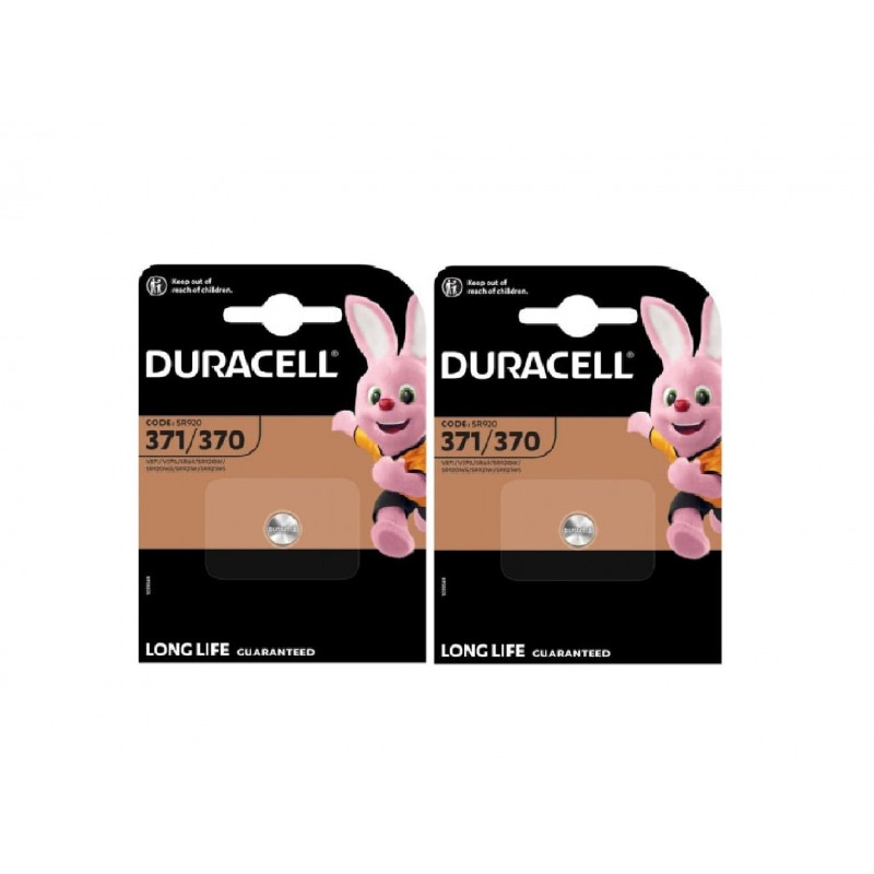 2 x Duracell 371/370 SR920 avec oxyde d'argent (2 ampoules de 1 batterie) 2 piles 2