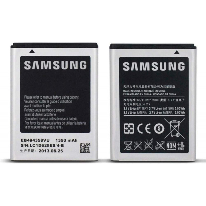 Batterie d'origine Samsung EB494358VU 1350mAh Compatible avec Samsung Galaxy Ace GT S5830 S5830i - Emballage en Vrac sans boîte