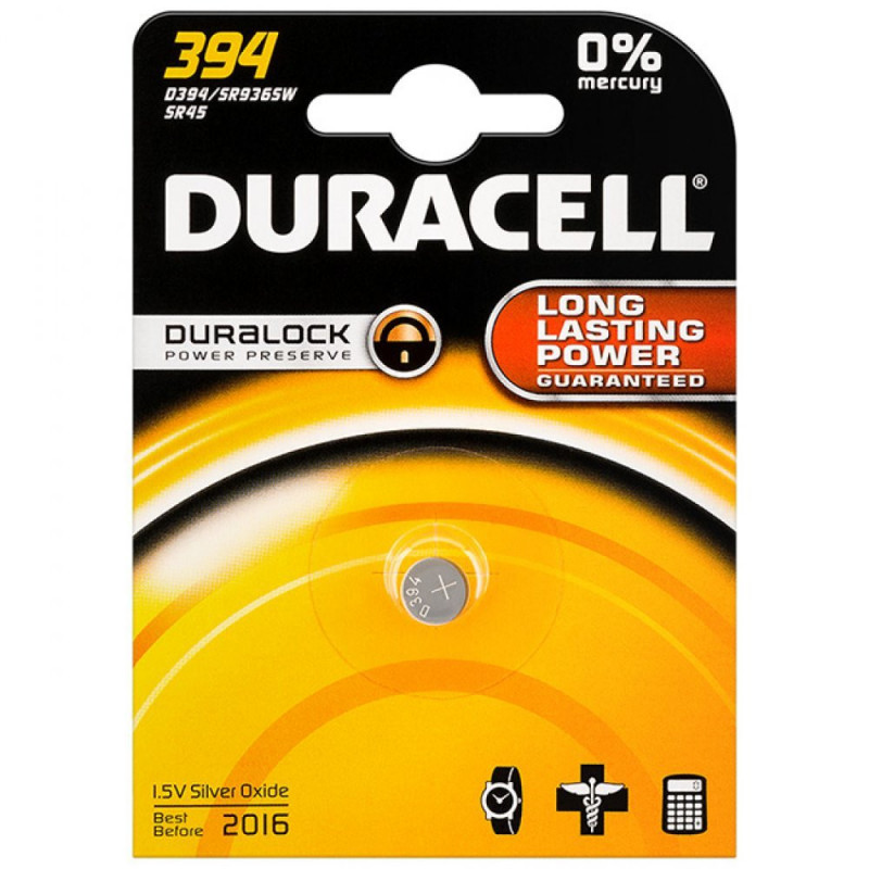 Duracell - Pile spéciale montres - 394 Petit Blister x1 (equivalent SR45) 1