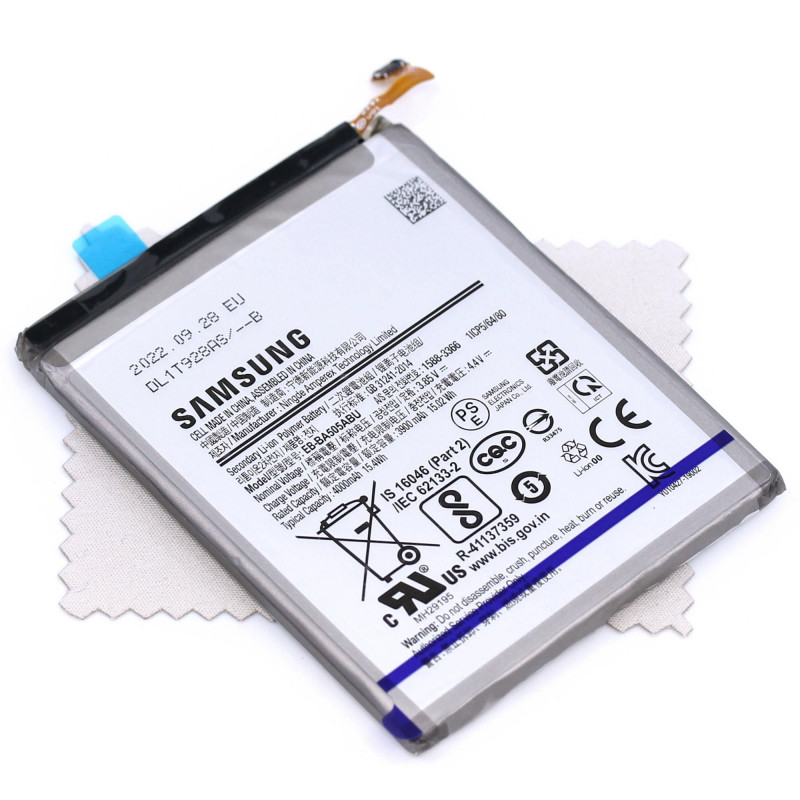 Batterie pour d'origine Samsung EB-BA505ABU pour Samsung Galaxy A50 (A505F), Galaxxy A30 (A305F), Galaxy A20 (A205F) avec Chiffo