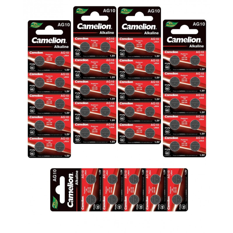 LOT en Paquet 50 Piles Bouton alcaline LR1130 AG10 Liseuses, Montres, calculatrices, caméras, pointeurs sans Mercure