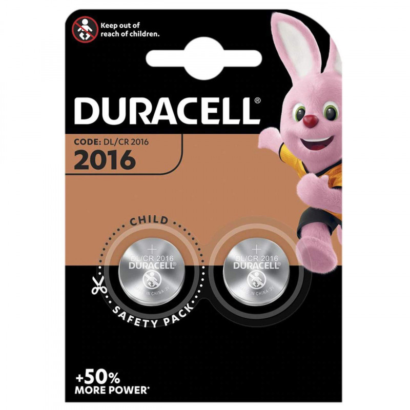 DURACELL Lot de 2 piles bouton lithium"Electronics" CR2016