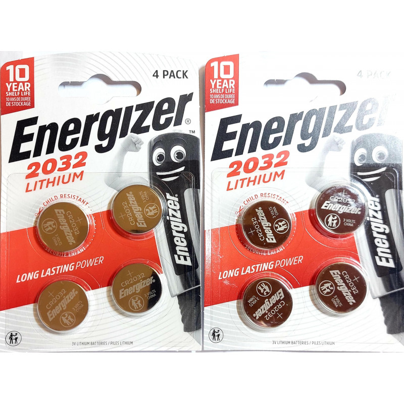 Energizer CR2032 Lot de 2x4 piles