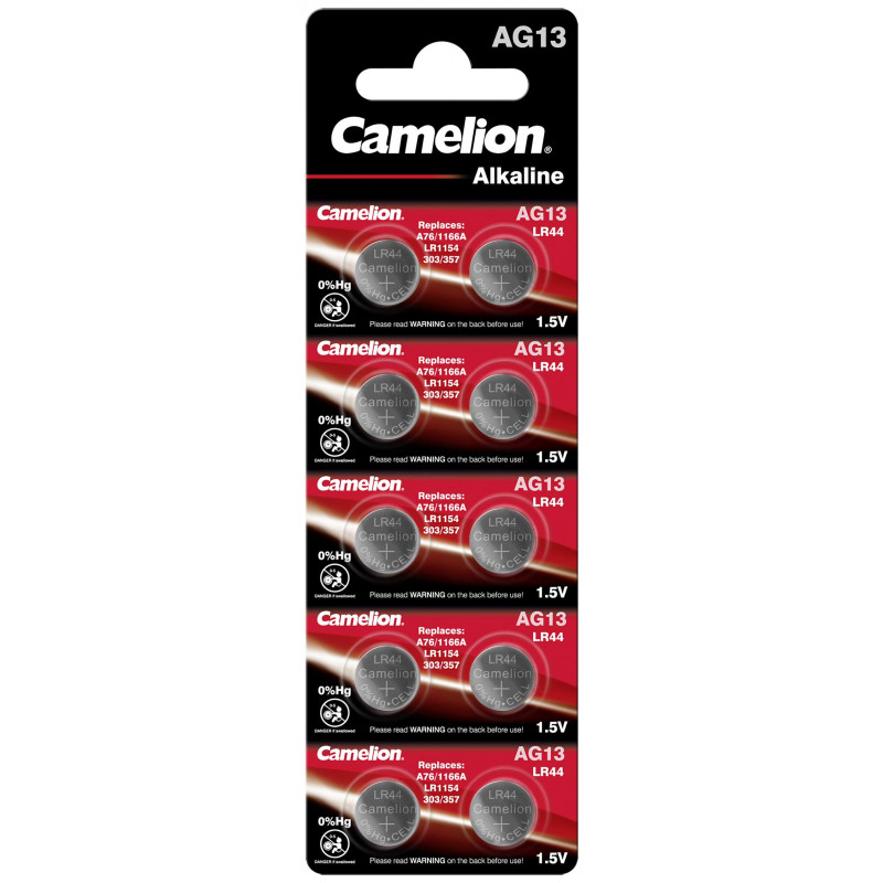 Camelion argenté/AG13/LR44/LR1154/357 - 10 pack