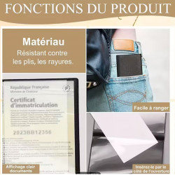 Etui Pochette Porte Carte-Grise voiture - moto - camion