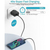 Chargeur 45W Super Charge Rapide pour Samsung Galaxy S23/S22/S21 Ultra/S20/S20+/Note 20/10/9/8/A73/A53/A52/S10/S9 Prise Secteur