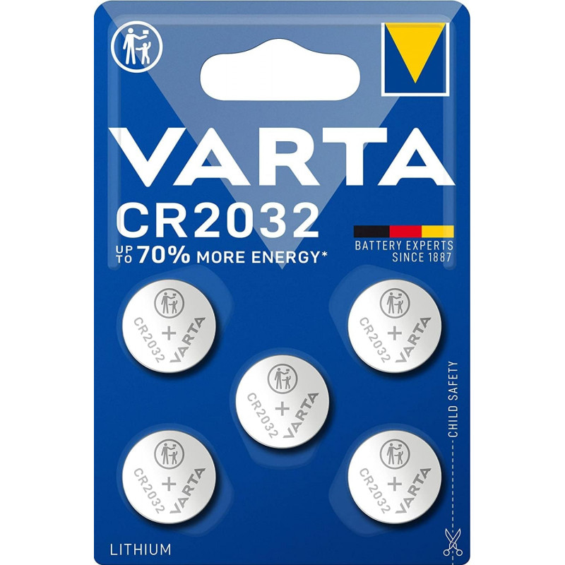 Piles CR 2032 VARTA en blister de 5
