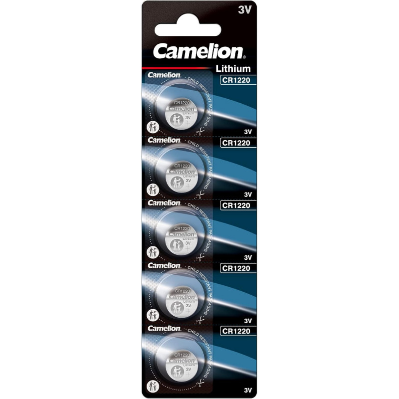 Camelion CR1220 Blister de 5 Piles Lithium