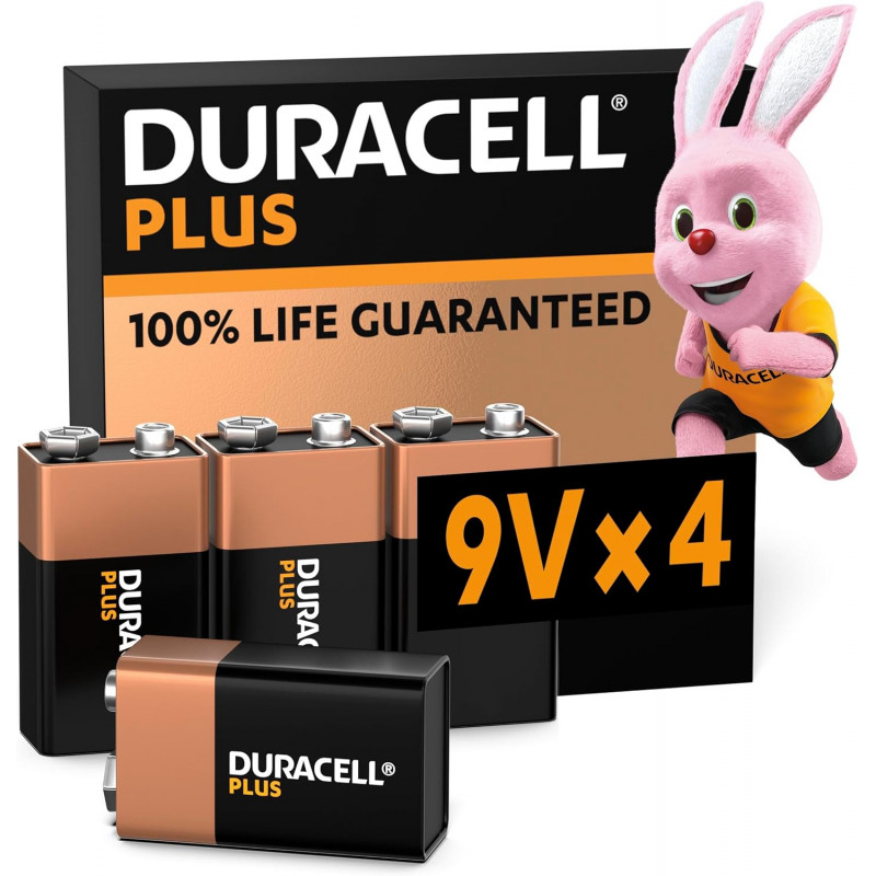 Plus, Lot de 4 piles Alcalines Type 9V, 6LR61 [ exclusive][157]